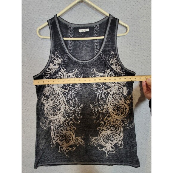 Y2K Style Semi Sheer Burnout Long Tank Top Womens XL Indie Festival By Maurices - Picture 9 of 13